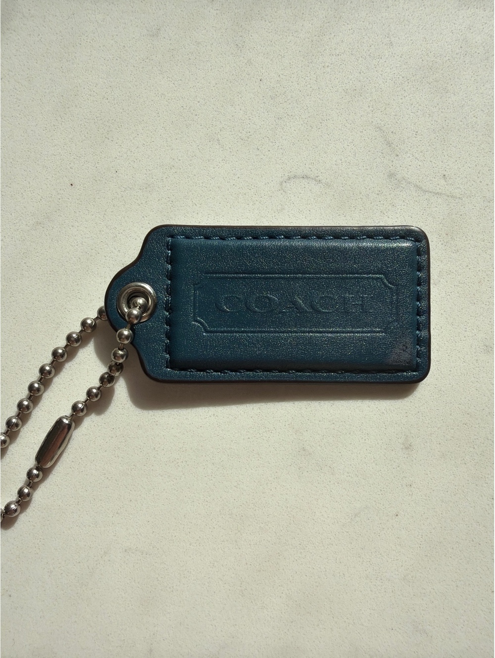 Coach Bag Navy Blue 2.5” hang tag silver hardware